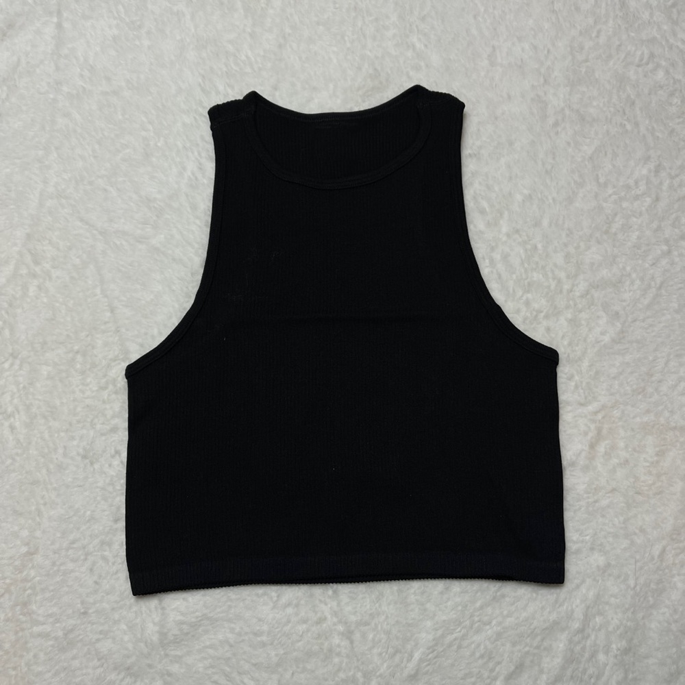Outspoken Clothing Co. High Neck Cropped Tank Black